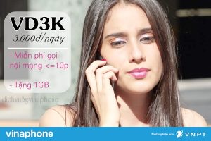 Đăng ký gói VD3K Vinaphone Miễn phí gọi, tặng 1GB chỉ 3.000đ 8 Đăng ký gói VD3K mạng Vinaphone