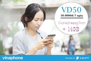 Đăng ký gói VD50 Vinaphone tặng 14GB Data và Miễn phí gọi thoại 4 Hướng dẫn đăng ký gói cước VD50 mạng Vinaphone