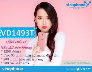 Đăng ký gói VD149 3T Vinaphone ưu đãi 3 tháng Thoại, Data, SMS 5 Gói cước VD1493T mạng Vinaphone
