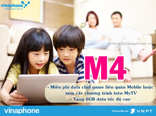 Gói M4 Vinaphone Miễn Phí Data chơi Liên quân Mobile và MyTV Net 1 Đăng ký gói M4 mạng Vinaphone