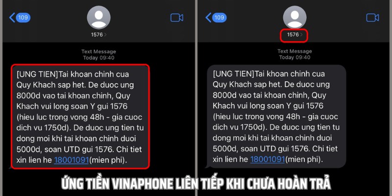 Cách ứng tiền Vinaphone liên tiếp khi chưa hoàn trả