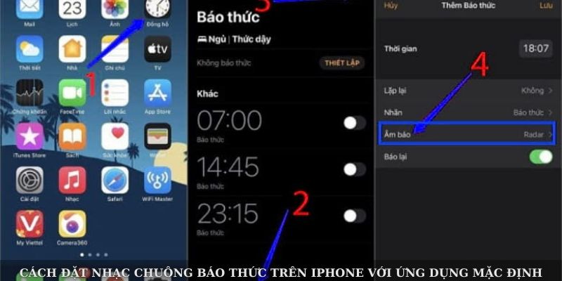 Cách đặt nhạc chuông báo thức trên iPhone với ứng dụng mặc định